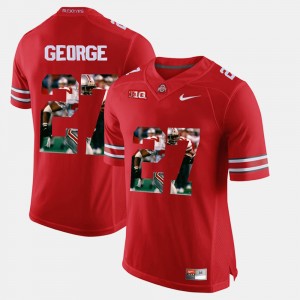 Men's Ohio State Buckeyes Pictorial Fashion Red Eddie George #27 Jersey 491158-523
