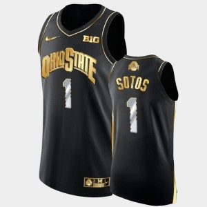 Men's Ohio State Buckeyes College Basketball Black Jimmy Sotos #1 Golden Authentic Jersey 765714-353