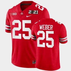 Men's Ohio State Buckeyes 2021 National Championship Scarlet Mike Weber #25 Playoff Game Jersey 131797-571