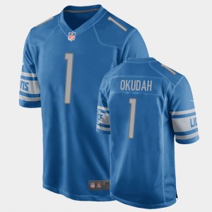 Men's Ohio State Buckeyes 2020 NFL Draft Blue Jeff Okudah #1 NCAA Game Jersey 853467-809