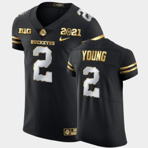 Men's Ohio State Buckeyes 2021 National Championship Black Chase Young #2 Golden Edition Jersey 225110-685