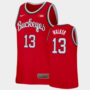 Men's Ohio State Buckeyes Replica Scarlet CJ Walker #13 College Basketball Jersey 672127-837