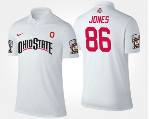 Men's Ohio State Buckeyes Name and Number White Dre'Mont Jones #86 Polo 720786-831