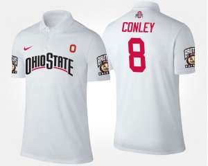 Men's Ohio State Buckeyes Name and Number White Gareon Conley #8 Polo 227236-423