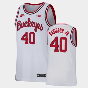 Men's Ohio State Buckeyes Replica White Jansen Davidson Jr. #40 College Basketball Jersey 527065-276