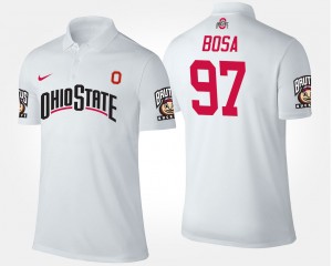 Men's Ohio State Buckeyes Name and Number White Joey Bosa #97 Polo 304098-762