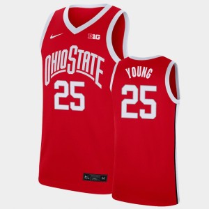 Men's Ohio State Buckeyes Replica Scarlet Kyle Young #25 Basketball Jersey 105968-886