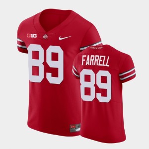 Men's Ohio State Buckeyes College Football Scarlet Luke Farrell #89 V-Neck Jersey 795163-213
