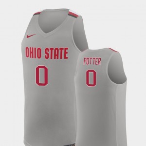 Men's Ohio State Buckeyes Replica Pure Gray Micah Potter #0 College Basketball Jersey 675660-231