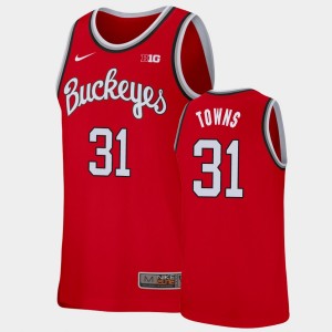 Men's Ohio State Buckeyes Replica Scarlet Seth Towns #31 College Basketball Jersey 195458-403