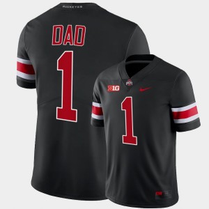Men's Ohio State Buckeyes College Football Black #1 2022 Fathers Day Gift Greatest Dad Jersey 247940-755