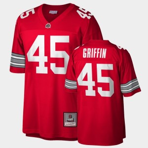 Men's Ohio State Buckeyes Throwback Scarlet Black Archie Griffin #45 Retired number Jersey 306947-325