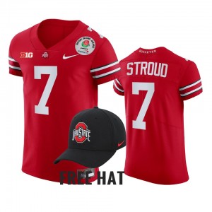 Men's Ohio State Buckeyes College Football Scarlet C.J. Stroud #7 2022 Rose Bowl Color Rush Jersey 552693-210