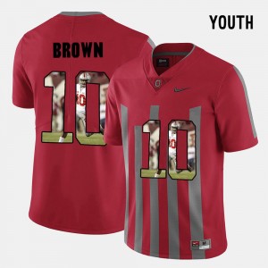 Youth Ohio State Buckeyes Pictorial Fashion Red CaCorey Brown #10 Jersey 866768-187