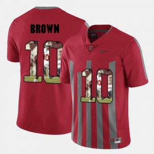 Men's Ohio State Buckeyes Pictorial Fashion Red CaCorey Brown #10 Jersey 545705-236