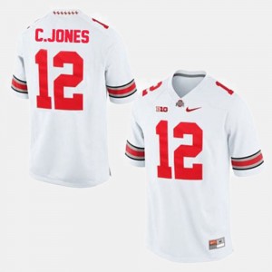 Men's Ohio State Buckeyes College Football White Cardale Jones #12 Jersey 497727-263