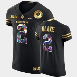 Men's Ohio State Buckeyes College Football Black Chris Olave #2 2022 Rose Bowl Golden Diamond Edition Jersey 965043-421