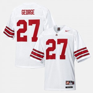 Youth Ohio State Buckeyes College Football White Eddie George #27 Jersey 436307-535