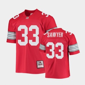 Men's Ohio State Buckeyes College Football Scarlet Jack Sawyer #33 1995 Authentic Throwback Legacy Jersey 823995-754