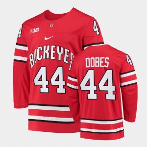 Men's Ohio State Buckeyes College Hockey Red Jakub Dobes #44 Jersey 884771-155