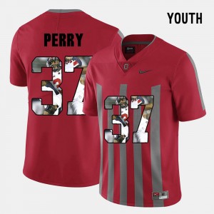 Youth Ohio State Buckeyes Pictorial Fashion Red Joshua Perry #37 Jersey 536238-513
