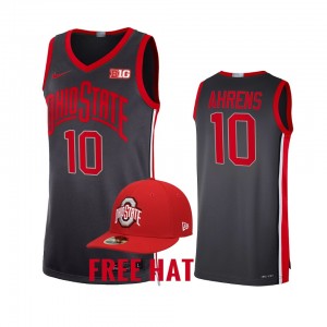 Men's Ohio State Buckeyes College Basketball Gray Justin Ahrens #10 Limited Jersey 240725-513