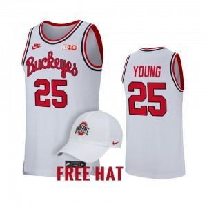 Men's Ohio State Buckeyes College Basketball White Kyle Young #25 Retro Jersey 351386-158