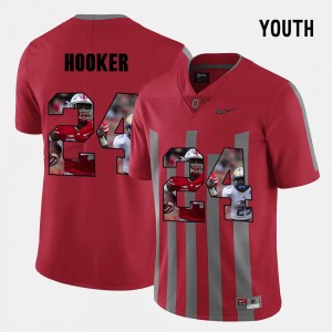 Youth Ohio State Buckeyes Pictorial Fashion Red Malik Hooker #24 Jersey 602348-268