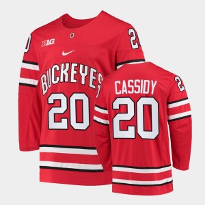 Men's Ohio State Buckeyes College Hockey Red Matt Cassidy #20 Jersey 413843-163
