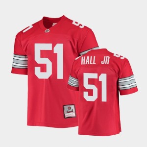 Men's Ohio State Buckeyes College Football Scarlet Michael Hall Jr. #51 1995 Authentic Throwback Legacy Jersey 620772-667