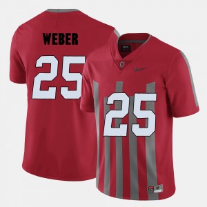 Men's Ohio State Buckeyes College Football Red Mike Weber #25 Jersey 905442-338