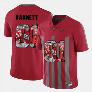 Men's Ohio State Buckeyes Pictorial Fashion Red Nick Vannett #81 Jersey 809439-660