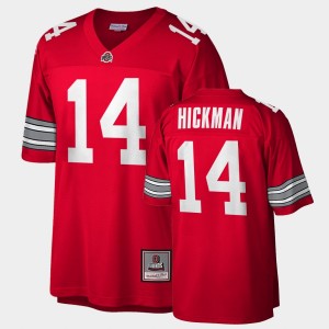 Men's Ohio State Buckeyes Throwback Scarlet Black Ronnie Hickman #14 Game Jersey 537722-396