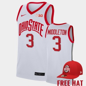Men's Ohio State Buckeyes College Basketball White Scotty Middleton #3 Class of 2023 Jersey 875918-116