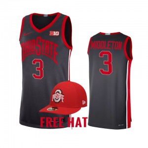 Men's Ohio State Buckeyes College Basketball Black Scotty Middleton #3 Limited Basketball Class of 2023 Jersey 824517-187