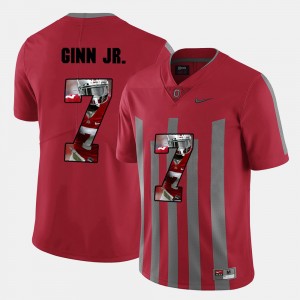Men's Ohio State Buckeyes Pictorial Fashion Red Ted Ginn Jr. #7 Jersey 164550-113