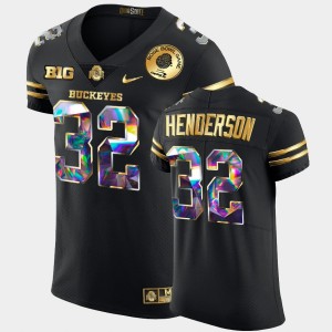 Men's Ohio State Buckeyes College Football Black TreVeyon Henderson #32 2022 Rose Bowl Golden Diamond Edition Jersey 281275-941