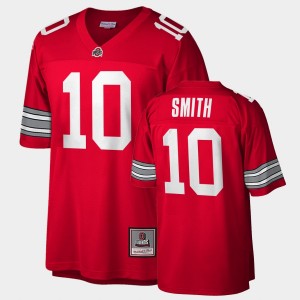 Men's Ohio State Buckeyes Throwback Scarlet Black Troy Smith #10 Retired number Jersey 444346-521