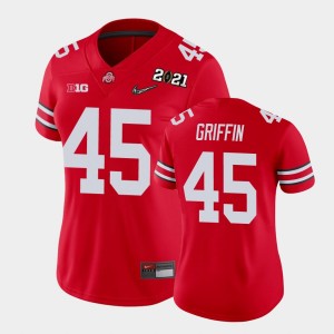 Women's Ohio State Buckeyes 2021 National Championship Scarlet Archie Griffin #45 Jersey 476208-387