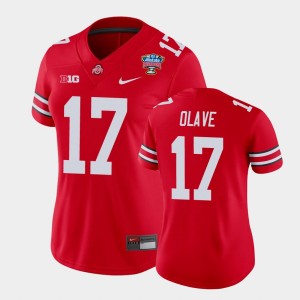 Women's Ohio State Buckeyes 2021 Sugar Bowl Scarlet Chris Olave #17 College Football Jersey 948723-244