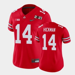 Women's Ohio State Buckeyes 2021 National Championship Scarlet Ronnie Hickman #14 Jersey 118233-375