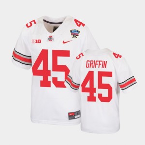 Youth Ohio State Buckeyes 2021 Sugar Bowl White Archie Griffin #45 Replica Jersey 805968-290
