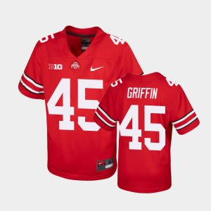 Youth Ohio State Buckeyes College Football Scarlet Archie Griffin #45 Replica Jersey 672528-684