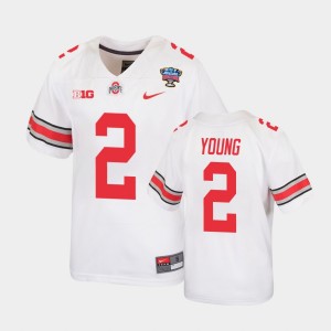 Youth Ohio State Buckeyes 2021 Sugar Bowl White Chase Young #2 Replica Jersey 876486-518