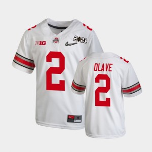 Youth Ohio State Buckeyes 2021 National Championship White Chris Olave #2 Jersey 528837-763