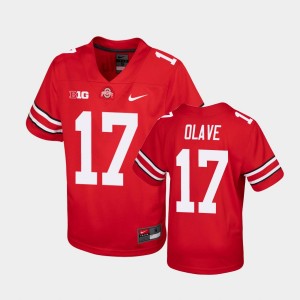 Youth Ohio State Buckeyes College Football Scarlet Chris Olave #17 Replica Jersey 893767-369