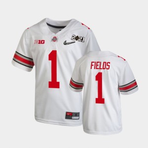 Youth Ohio State Buckeyes 2021 National Championship White Justin Fields #1 Jersey 535203-895