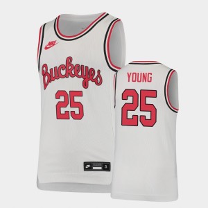 Youth Ohio State Buckeyes Throwback White Kyle Young #25 Basketball Jersey 516086-197
