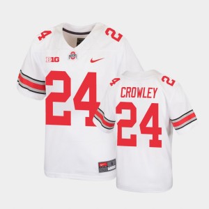 Youth Ohio State Buckeyes Replica White Marcus Crowley #24 Football Jersey 519413-327