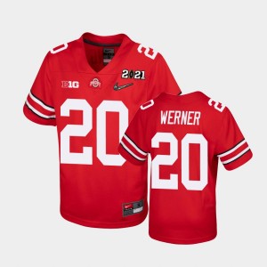 Youth Ohio State Buckeyes 2021 National Championship Scarlet Pete Werner #20 Jersey 387970-826